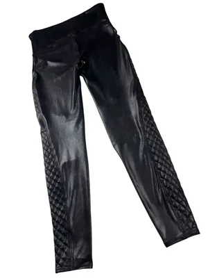 Spanx Quilted Moto Black High Rise Leggings Women’s Size Large thumbnail 9
