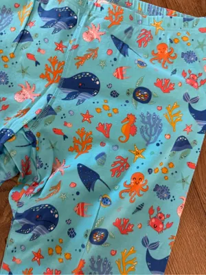 Landry's aqua pajamas with sea life pattern thumbnail 4