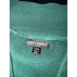 Coco + Carmen Womens Forest Green Quarter Zip Fleece‎ Pullover Sweatshirt L/XL thumbnail 2