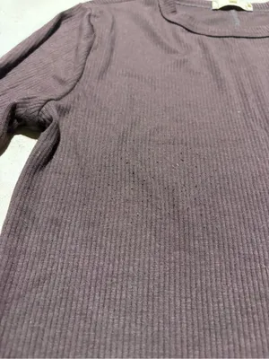 Madewell Long Sleeve Ribbed Crew Neck Shirt brown large thumbnail 3