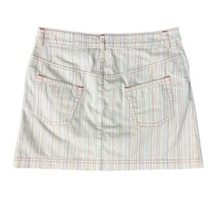 Lacoste White Pink Blue Green Pastel Pinstripe Pencil Mini Skirt size 36 / 4 / S thumbnail 6
