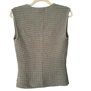 House Of Harlow 1960 Sage Green Crochet Knit Button Front Sweater Vest Small thumbnail 2