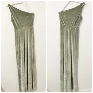 Baltic Born Tatiana Velvet One Shoulder Maxi Dress Green Size Small S thumbnail 3