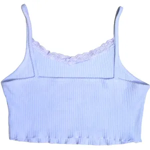 Ribbed Crop Top Tank Lilac Lavender Purple Size Small thumbnail 4