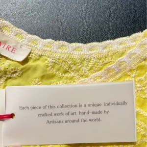 NWT yellow floral embroidered top size XL stretchy bottom hem bohemian‎ hippie thumbnail 10