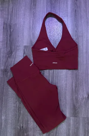 Athleta Athluna matching workout set crimson red thumbnail 1