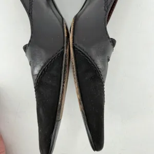 Tods Kitten Heel Pumps Womens‎ 36 Black Leather Suede Pointed Toe Office Siren thumbnail 6