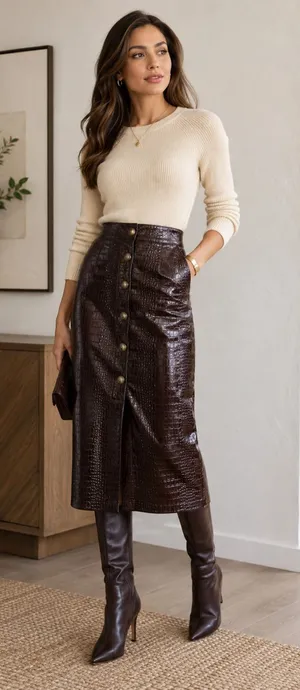 Rachel Comey x Target Croc Embossed Faux Leather Midi Skirt 0 thumbnail 1
