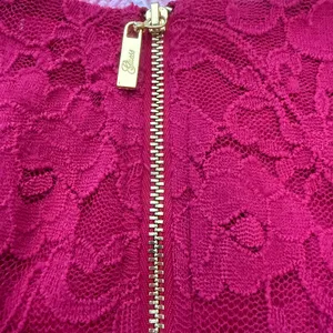 Y2K Guess Lace Crop Top XS | Fuchsia Pink Floral Lace Tank | Coquette Barbiecore Fairycore Party Going Out Top Size: XS / TP thumbnail 7
