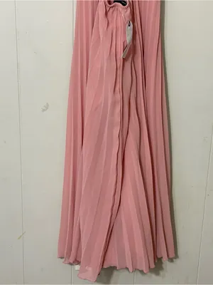 ASOS Design Pleated Midi Dress Pink Strappy Open Back NWT Size 8 Wedding thumbnail 12