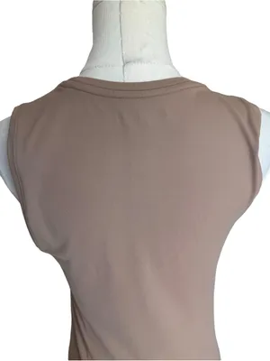 Abercrombie - Soft A&F Sleeveless Bodysuit Taupe Beige Sz M thumbnail 4
