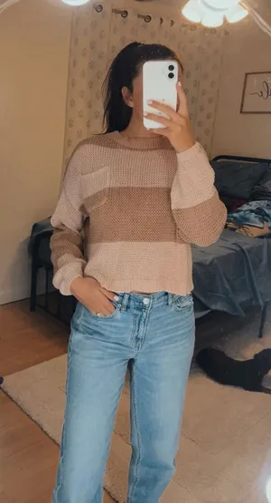 American Eagle Striped Sweater thumbnail 1