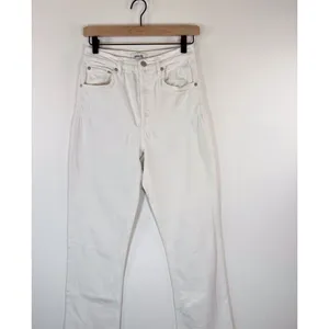 AGOLDE Womens Jeans White Riley High Rise Straight Crop Denim Button Fly Size 27 thumbnail 4