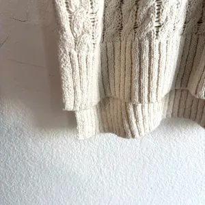 Pilcro by Anthropologie Womens Sweater Longline Ivory Beige Stripe Size XL thumbnail 8
