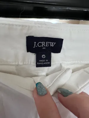 J.Crew Women’s White Cotton Shorts- Classic Straight thumbnail 2