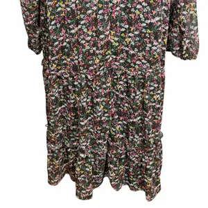 DRAPER JAMES RSVP Dark Green Chiffon‎ Floral Smocked Long-Sleeve Midi Dress, XXL thumbnail 9