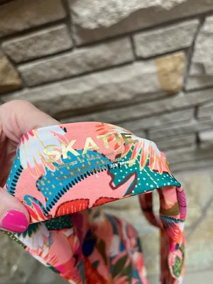 Skatie Bel Air Coral Paradise Print Bikini Top L Salty high rise bottoms xl NWT thumbnail 11