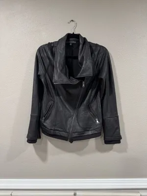Dance & Marvel Black Faux Leather Asymmetrical Moto Jacket thumbnail 2