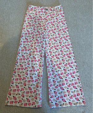 Boutique Anniewear denim floral jeans L thumbnail 2