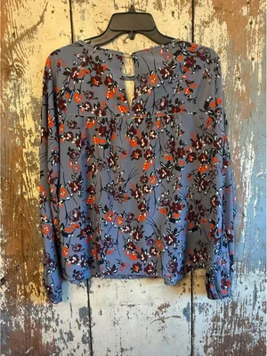 Abercrombie and Fitch Women's Purple Orange Split-Sleeve Blouse, size Medium thumbnail 7
