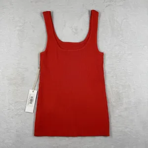Another‎ Love Sawyer Sleeveless Rib Tank Pimento Red Orange Square Neck XS NEW thumbnail 7