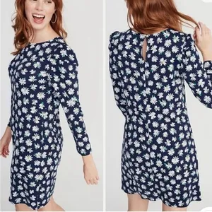 Old Navy- Daisy Printed Knit High Neck Long Sleeve Shift Dress- Size XL TALL thumbnail 2