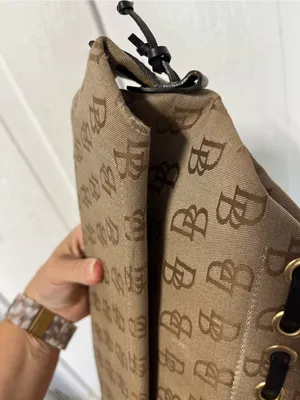 Vintage Y2K Dooney & Bourke Signature Monogram handbag in classic tan Brown thumbnail 8