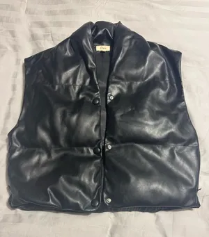 Elan puffer leather vest thumbnail 1