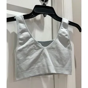 Free People Light Blue Ribbed Crop Bra Tank thumbnail 4