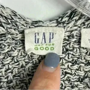 GAP Women's White and Black Open Front Cardigan Sweater‎ Size L Casual Knit thumbnail 9