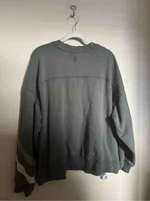 Free People Movement All Star Buti Logo Sweatshirt Sz L Oversized Green Stripe thumbnail 8