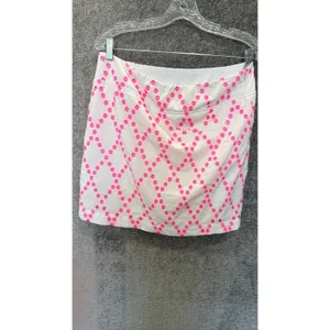 Lilly Pulitzer Skort Womens 8 Pink‎ White Luxletic Geometric Floral Embroidery thumbnail 3