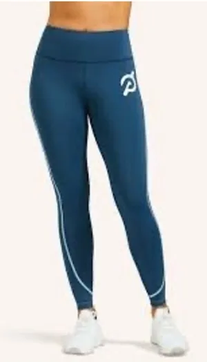 Peloton Teal High-Waist Performance Leggings with Logo thumbnail 1