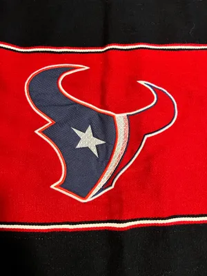 OSFA Houston Texans Striped Poncho- Red/Navy Fringe Gameday Serape thumbnail 3