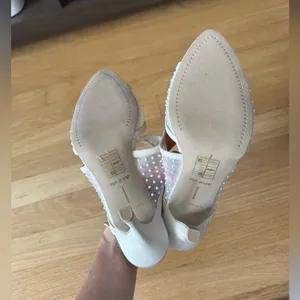 Dolce Vita Mandel Pearl Ivory Mesh Mule Heel Sandals thumbnail 7