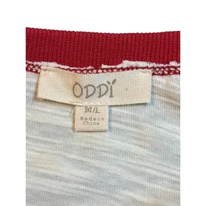 Oddi Boho‎ Mixed Media Bell Sleeve Top Floral Patchwork Red Women Size Med/Large thumbnail 7