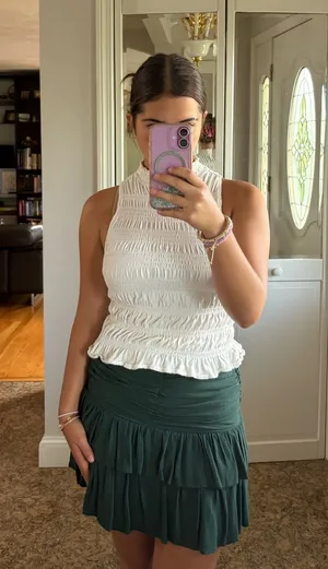 ZARA Forest Green Mini Skirt thumbnail 1