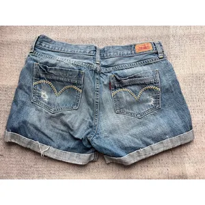Levi's Jeans Shorts Juniors Size‎ 9 Distressed Cuffed Cotton Blue Denim thumbnail 6