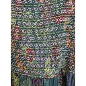 Gypsy Love Maxi Dress Med Tiered Balloon Sleeve Smocked Floral Mod Boho Peasant thumbnail 4