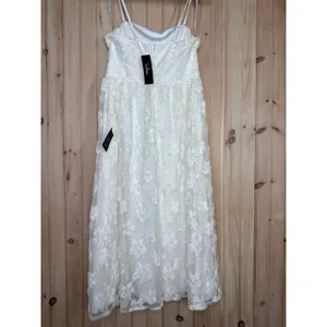 Lulus Delightful Charisma White Embroidered Sequin Mesh Dress Classy Long Medium thumbnail 11