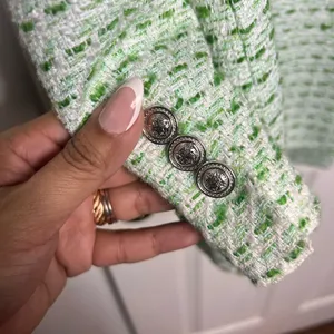 Zara Tweed Green Blazer thumbnail 10