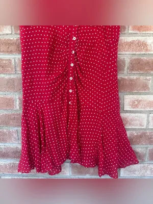 Free People Polka Dot Dress Women’s Small Red White Retro Flounce 1950s Funky thumbnail 4