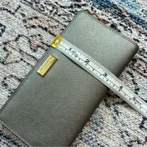 Kate Spade Newberry Lane Stacy Bifold Wallet Silver Gray Leather thumbnail 10