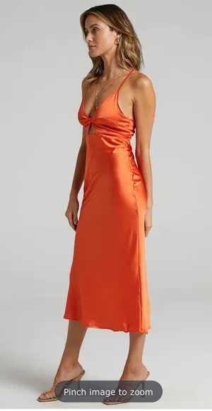 Reverse Stella Orange Midi Dress thumbnail 5