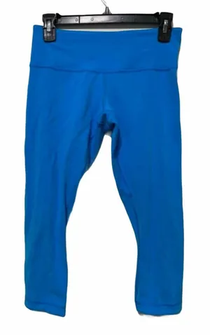 Lululemon Blue Reversible Crop Leggings Size 6‎ thumbnail 1