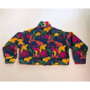 Pretty Garbage Oversized Crop Sherpa Fleece Half Zip Pullover Sz M Chunky Funky thumbnail 5