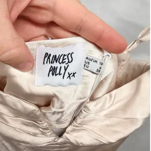 Princess Polly New Hewlett Mini Satin Slip Dress Champagne Date Night Y2k V Neck thumbnail 5