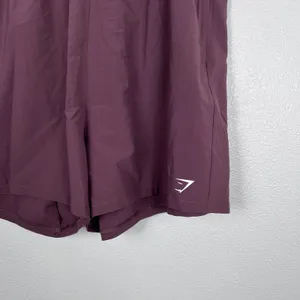 Gymshark Womens Athletic Shorts Plum Purple‎ Zipper Pockets XXL B5A2F thumbnail 3