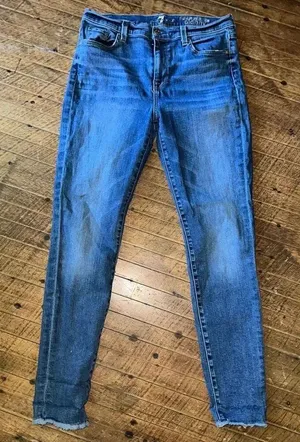 7 For All Mankind distressed high waist skinny ankle size 28 jeans thumbnail 1