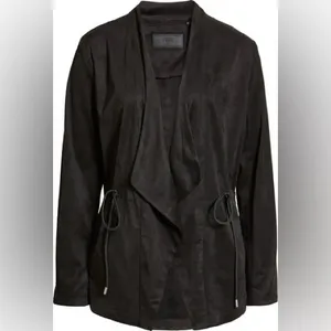 Blank NYC Domino Vegan Suede Draped Moto Style Jacket thumbnail 16